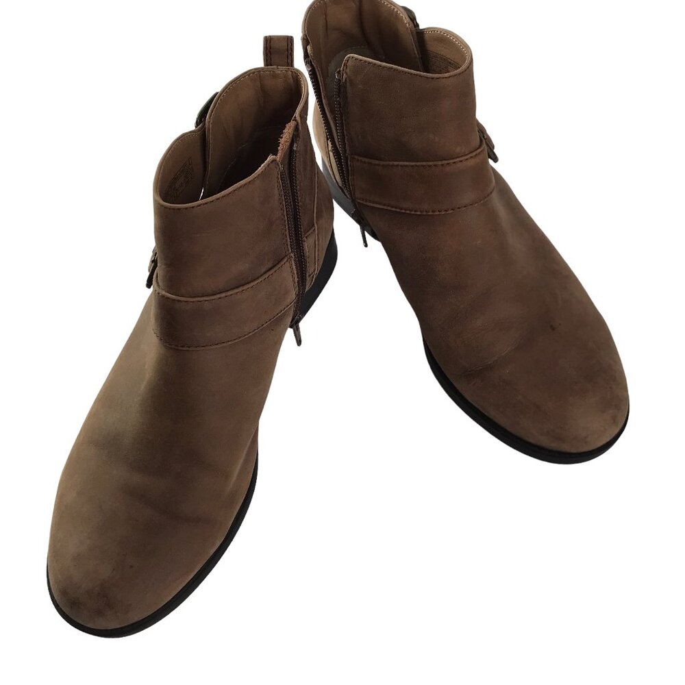 Nordstrom VIONIC Boots. Leather.  Brown.  Side Zipper Short Ankle Boots Bootie 9